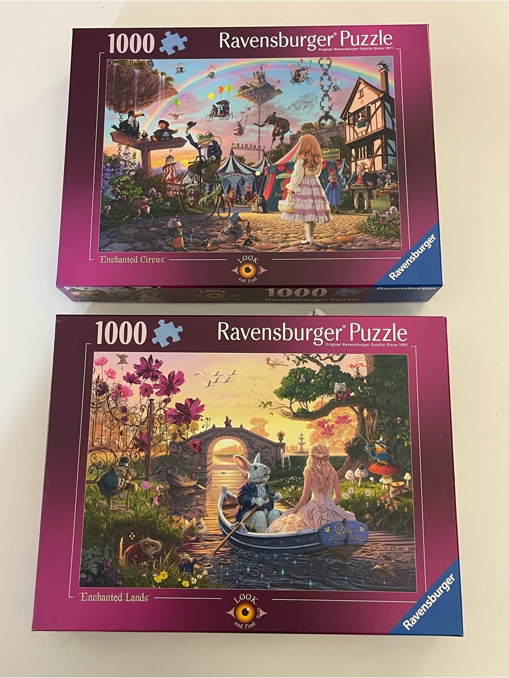 Ravensburger Enchanted Circus & Enchanted Lands 1000pc Puzzle Duo - COMPLETE
